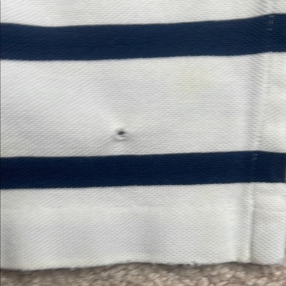 Polo Ralph Lauren White and Navy Striped Polo Shirt - Picture 8 of 9